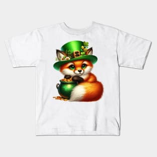 St Patricks Fox Kids T-Shirt